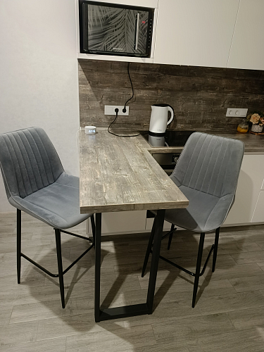 Полубарный стул Вейв бежевый (hl 67) / черный каркас фото покупателя 1