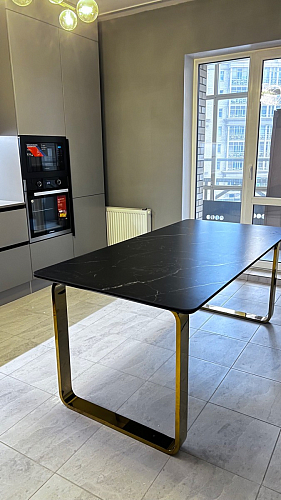 Керамический стол Селена 1 140х80 черный мрамор / золото фото покупателя 16