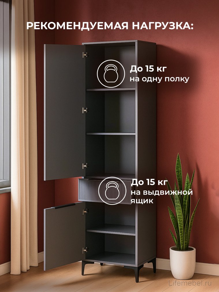 Шкаф Иадама графит / графит софт