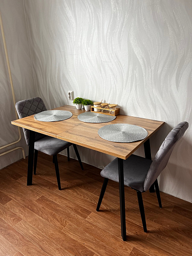 Стол Тринити Лофт 120 32 мм дуб галифакс табако / черный матовый фото покупателя 403