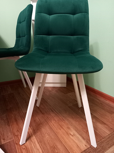 Стул на металлокаркасе Чилли синяя ткань / белый фото покупателя 290