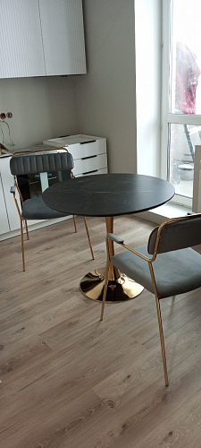 Стол Тулип 80х73 мрамор черный / белый фото покупателя 114