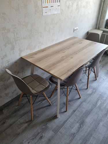 Стол Тринити Лофт 120 32 мм бетон / черный матовый фото покупателя 535