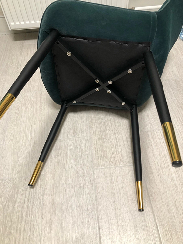 Стул на металлокаркасе Seda-1 green / black / gold фото покупателя 3