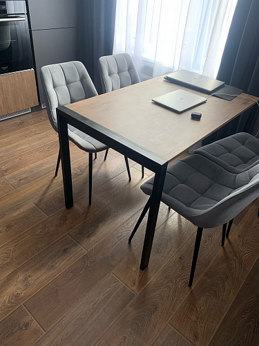 Стол Центавр 120(160)х70х75 файерстоун / черный матовый фото покупателя 37