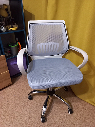 Компьютерное кресло Ergoplus белое / голубое фото покупателя 12