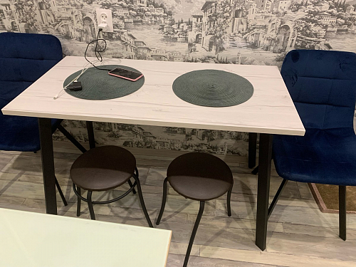 Деревянный стол Барон О 200 х 90 белая пленка шагрень / черный фото покупателя 25