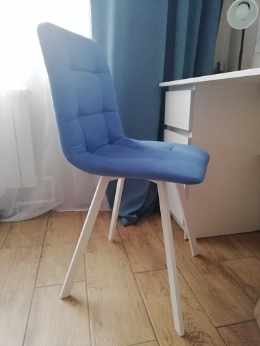 Стул на металлокаркасе Чилли синий / белый фото покупателя 1387