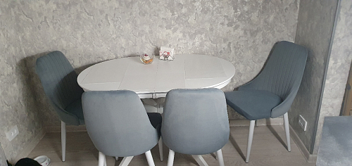 Стул на металлокаркасе Kora light blue / white фото покупателя 77