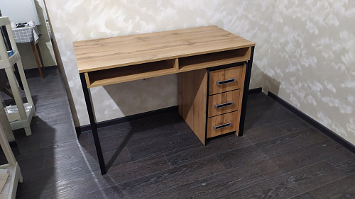 Письменный стол Леон Лофт черный матовый / дуб вотан фото покупателя 2