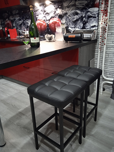 Барный стул Лофт микровелюр катания блэк / черный матовый фото покупателя 192