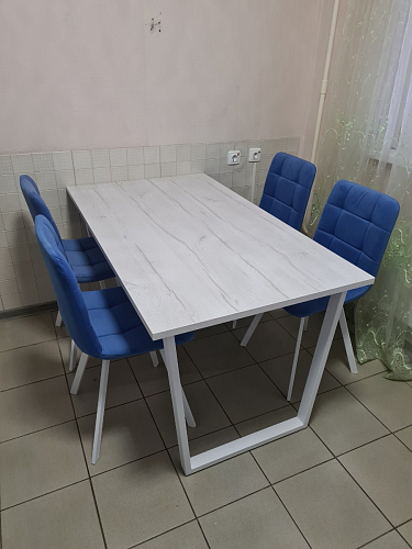 Стол Лота Лофт 140 25 мм черный матовый / бетон фото покупателя 740