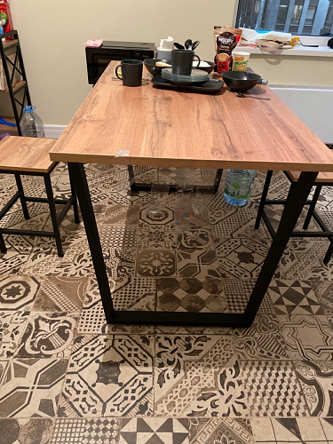 Деревянный стол Лота Лофт 140х80 черный матовый / бетон светлый фото покупателя 406