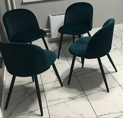 Стул на металлокаркасе Gabi 1 light blue / black / gold фото покупателя 797