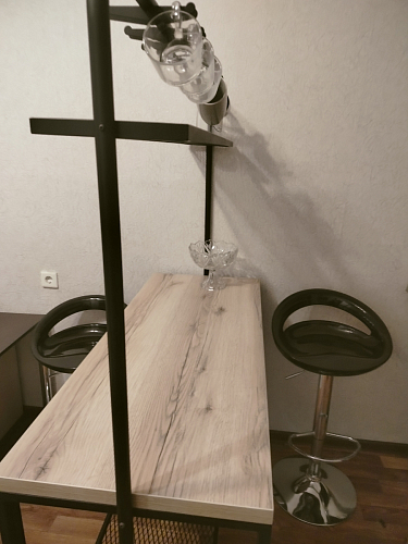 Барный стол Сари 120х50х171 дпк графит / черный фото покупателя 12