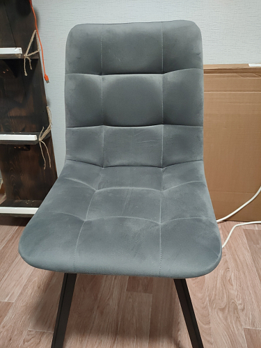 Стул на металлокаркасе Чилли К светло-серый велюр / черный каркас фото покупателя 1057