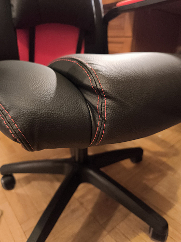 Компьютерное кресло Driver/Драйвер кожзам черный / ткань синий фото покупателя 123