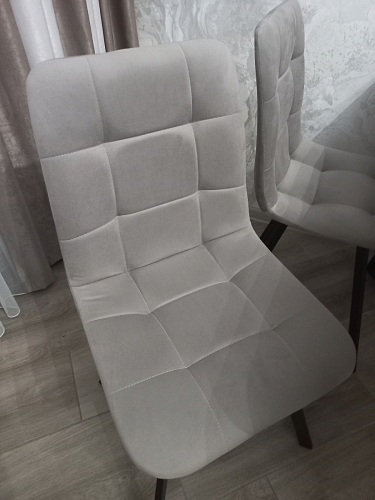 Стул на металлокаркасе Чилли К светло-серый велюр / черный каркас фото покупателя 904