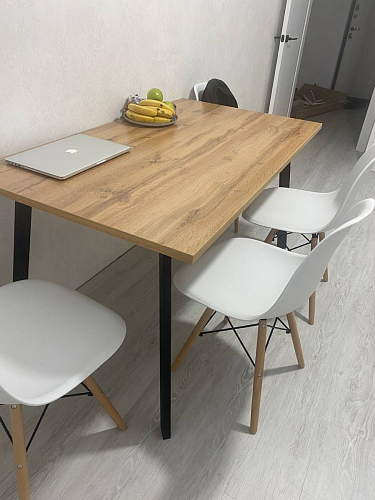 Стол Тринити Лофт 120 32 мм дуб галифакс табако / черный матовый фото покупателя 187