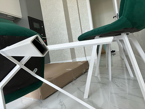 Стул на металлокаркасе Чилли светло-серый / белый каркас фото покупателя 729