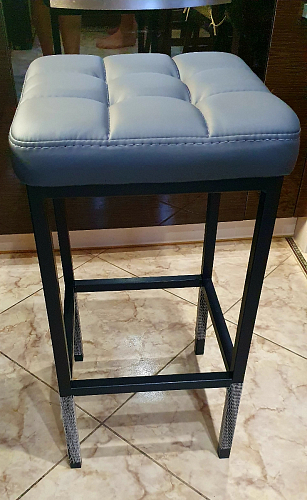 Барный стул Лофт ткань канди грей / черный матовый фото покупателя 83