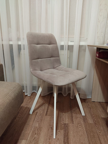 Стул на металлокаркасе Чилли К светло-серый велюр / черный каркас фото покупателя 922