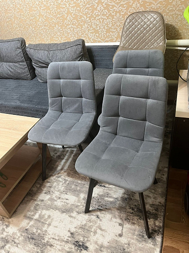 Стул на металлокаркасе Чилли К темно-серый (velutto 32) / черный фото покупателя 553