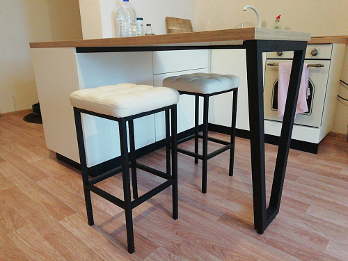 Барный стул Лофт ткань канди крем / черный матовый фото покупателя 88