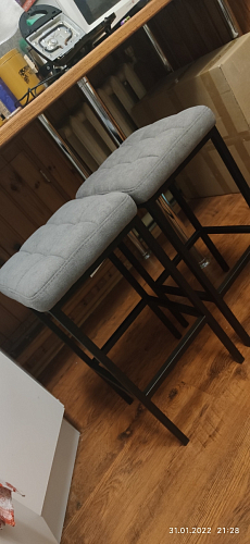 Барный стул Лофт микровелюр катания блэк / черный матовый фото покупателя 63