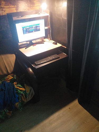 Компьютерный стол Грета-1 ясень шимо / дуб сонома фото покупателя 17