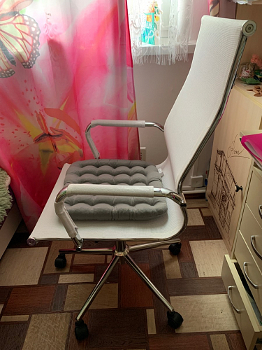 Компьютерное кресло Reus белая сетка / хром фото покупателя 54