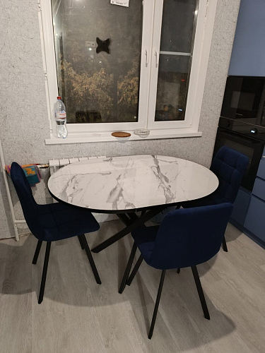 Стул на металлокаркасе Чилли К черный / зеленый фото покупателя 574