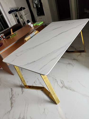 Керамический стол Селена 1 140х80 черный мрамор / золото фото покупателя 25