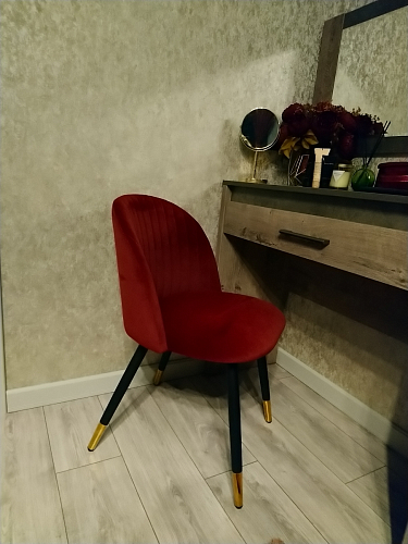 Стул на металлокаркасе Gabi 1 light purple / black / gold фото покупателя 258