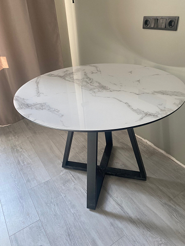 Стеклянный стол Норфолк 100 золото фото покупателя 40