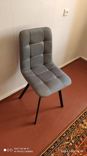 Стул на металлокаркасе Чилли синяя ткань / белый фото покупателя 659