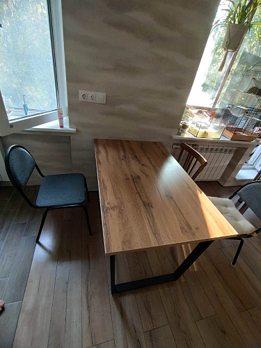 Деревянный стол Лота Лофт 120х75 белый матовый / дуб крафт золотой фото покупателя 413