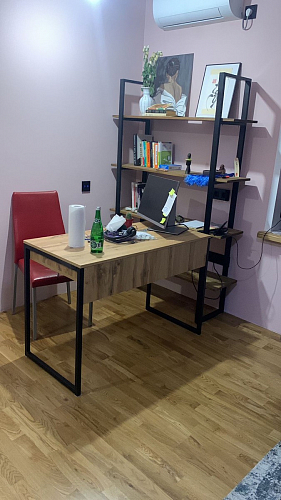 Письменный стол Леон Лофт дуб делано светлый / белый матовый фото покупателя 35