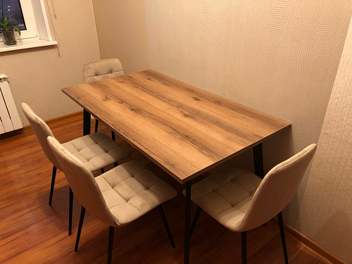 Стол Тринити Лофт 120 32 мм бетон / черный матовый фото покупателя 418