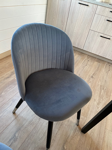 Стул на металлокаркасе Gabi dark beige / black / silver фото покупателя 317