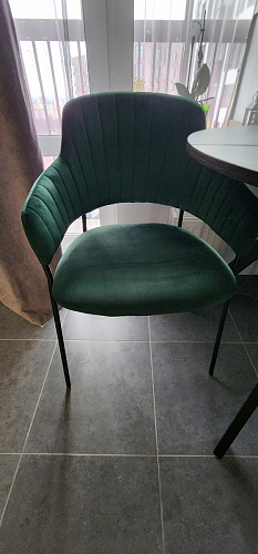 Стул на металлокаркасе Инклес темно-зеленый / черный глянец фото покупателя 32