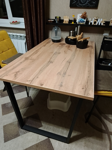 Деревянный стол Лота Лофт 140х80 черный матовый / бетон светлый фото покупателя 411