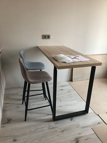 Барный стул Хаят голубой TD3052-4 / дерево фото покупателя 2