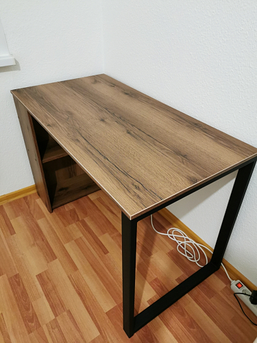 Письменный стол Битти Лофт 116х60х75 дуб вотан / черный матовый фото покупателя 68