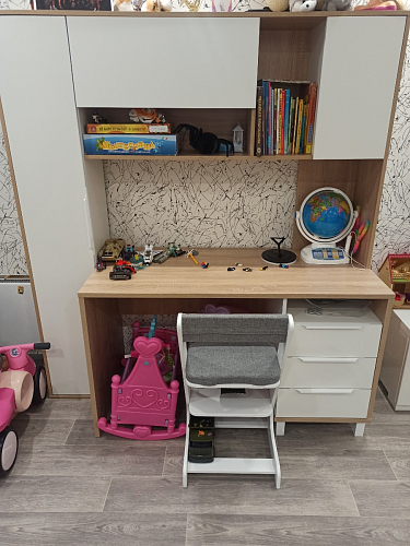 Компьютерный стол Комфорт 12.95 N дуб сонома / сатин фото покупателя 26