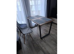 Деревянный стол Лота Лофт 120(160)х75 черный матовый / бетон светлый фото покупателя 735