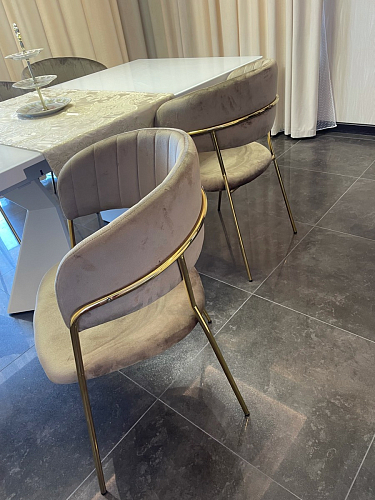 Стул на металлокаркасе Kamelia голубой / голубой / золотой фото покупателя 40