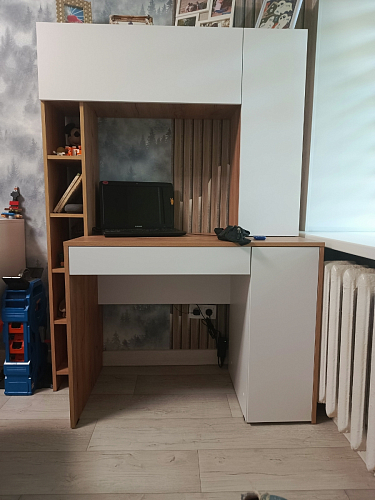 Письменный стол Комфорт 12.71 дуб золотой craft / белая аляска фото покупателя 118