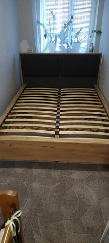 Двуспальная кровать Клауд 160х200 парящая дуб крафт золотой / антрацит фото покупателя 67