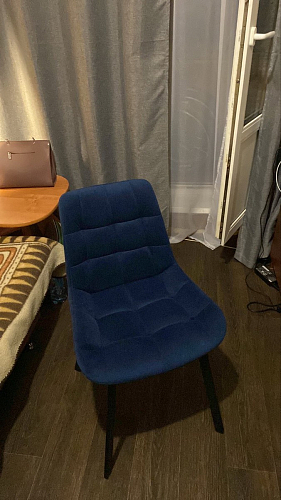 Стул на металлокаркасе Челси морская волна / черный фото покупателя 57